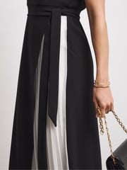 Joanna Hope Black Dress With Pleated Panel - Image 4 of 4