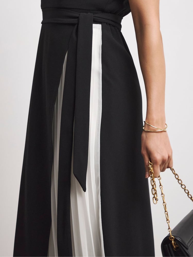 Joanna Hope Black Dress With Pleated Panel - Image 4 of 4