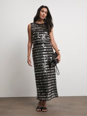 Joanna Hope Sequin Shell Black Top - Image 4 of 4