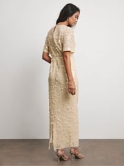 Joanna Hope Cream Sequin Column Dress - Image 2 of 4