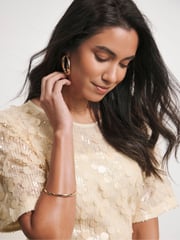 Joanna Hope Cream Sequin Column Dress - Image 4 of 4