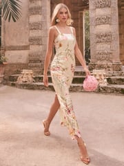Lipsy Cream Premium Sequin Embroidered Cami Maxi Dress - Image 1 of 4