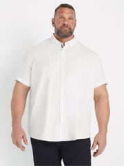 BadRhino Big & Tall White Short Sleeve Poplin 100% Cotton Shirts 2 Pack - Image 1 of 7