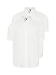 BadRhino Big & Tall White Short Sleeve Poplin 100% Cotton Shirts 2 Pack - Image 5 of 7