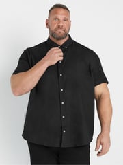 BadRhino Big & Tall Black Short Sleeve Poplin 100% Cotton Shirts 2 Pack - Image 1 of 7
