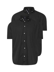 BadRhino Big & Tall Black Short Sleeve Poplin 100% Cotton Shirts 2 Pack - Image 5 of 7