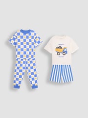 JoJo Maman Bébé Stone Print Jersey Pyjamas 2 Pack - Image 1 of 9