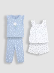 JoJo Maman Bébé Pale Blue 2-Pack Print Jersey Pyjamas - Image 1 of 12