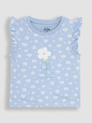 JoJo Maman Bébé Pale Blue 2-Pack Print Jersey Pyjamas - Image 3 of 12