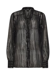 Long Tall Sally Black Jacquard Metallic Button Through Blouse - Image 6 of 6