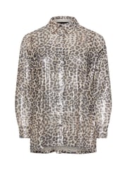 Yours Curve Natural Leopard Print Sequin Shirt - Image 6 of 6