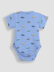 JoJo Maman Bébé Blue & Natural Short Sleeve Bodysuits 2-Pack - Image 3 of 7