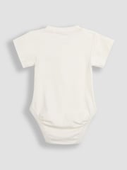JoJo Maman Bébé Blue & Natural Short Sleeve Bodysuits 2-Pack - Image 5 of 7