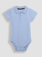 JoJo Maman Bébé White 2-Pack Plain Polo Shirt Bodysuits - Image 4 of 5
