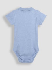 JoJo Maman Bébé White 2-Pack Plain Polo Shirt Bodysuits - Image 5 of 5