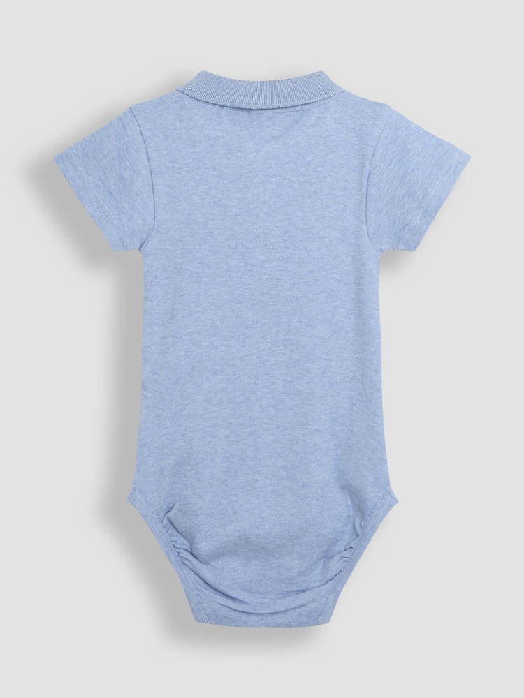 JoJo Maman Bébé White 2-Pack Plain Polo Shirt Bodysuits - Image 5 of 5
