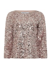 M&Co Gold Sequin Flute Sleeve Top - Image 6 of 6