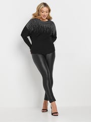 M&Co Black Studded Batwing Embellished Jumper - Image 2 of 6