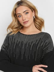 M&Co Black Studded Batwing Embellished Jumper - Image 5 of 6