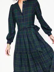 Boden Blue Alba Check Maxi Dress - Image 3 of 7