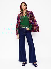 Boden Green Ruffle Collar Silk Blouse - Image 4 of 5