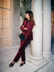 Boden Red Marylebone Velvet Blazer - Image 1 of 6