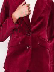 Boden Red Marylebone Velvet Blazer - Image 3 of 6