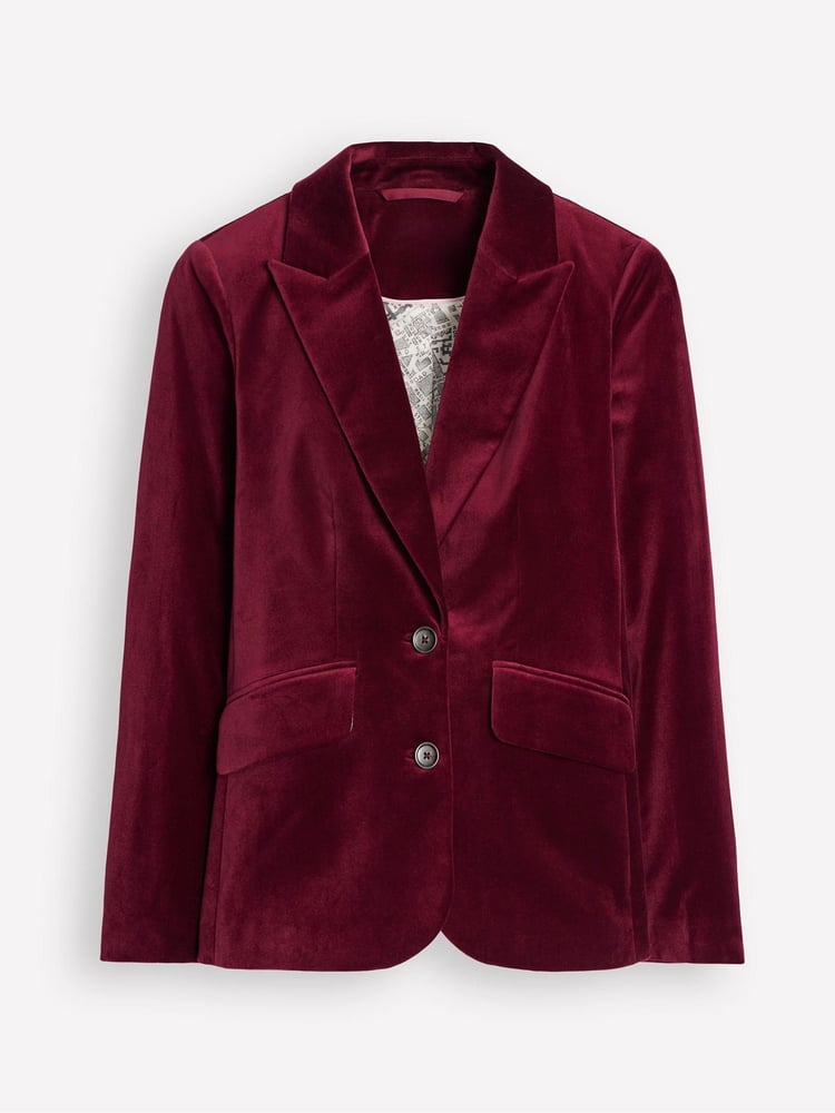 Boden Red Marylebone Velvet Blazer - Image 6 of 6