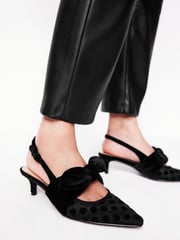 Boden Black Bow Kitten Heels - Image 1 of 4