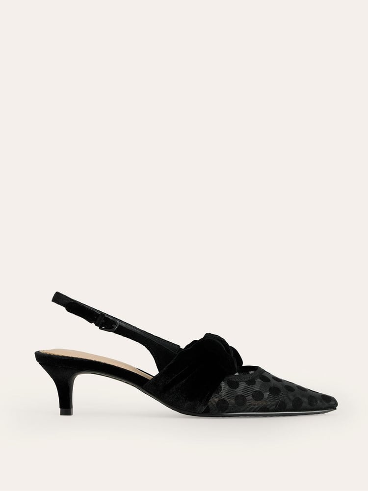 Boden Black Bow Kitten Heels - Image 2 of 4