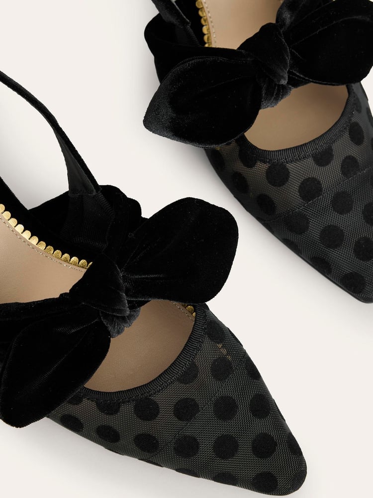 Boden Black Bow Kitten Heels - Image 4 of 4
