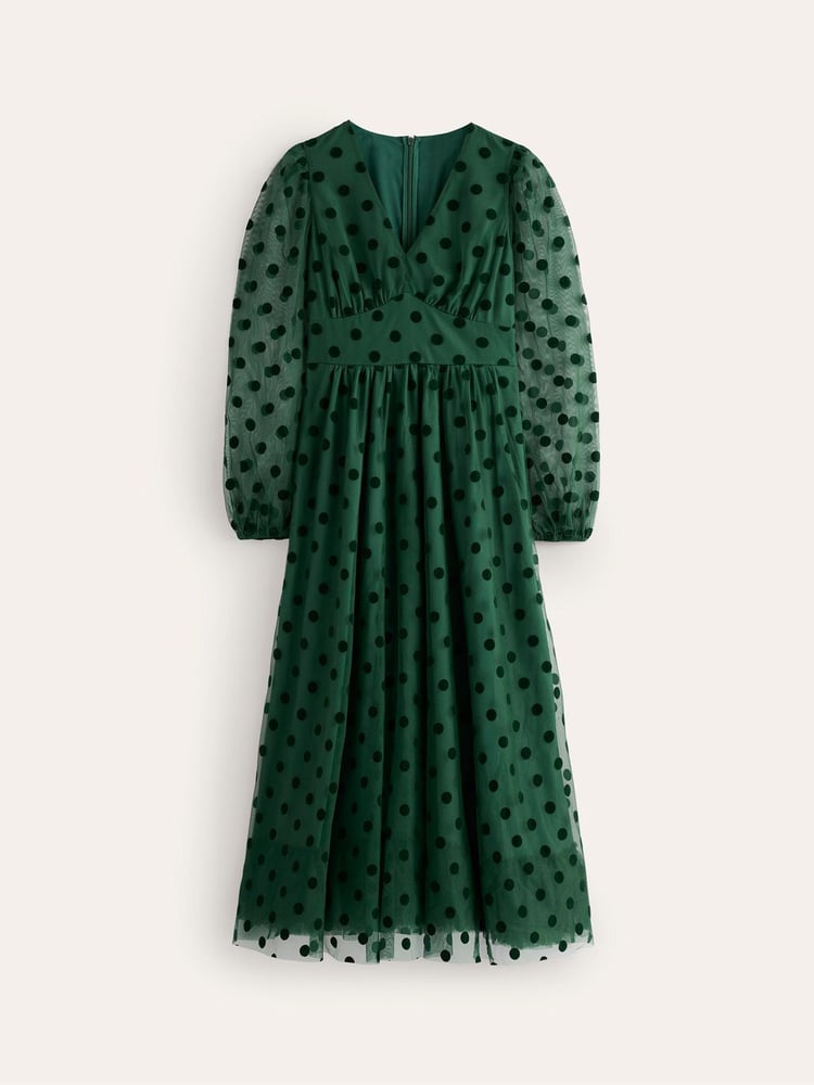 Boden Green Christina Tulle Midi Dress - Image 6 of 6 Boden Green Christina Tulle Midi Dress - Image 6 of 6