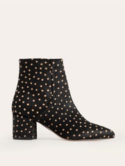 Boden Black Block Heel Leather Ankle Boots - Image 2 of 3