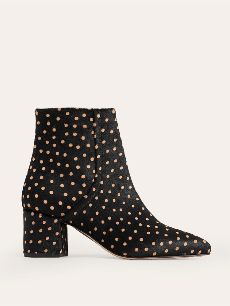 Boden Black Block Heel Leather Ankle Boots - Image 2 of 3