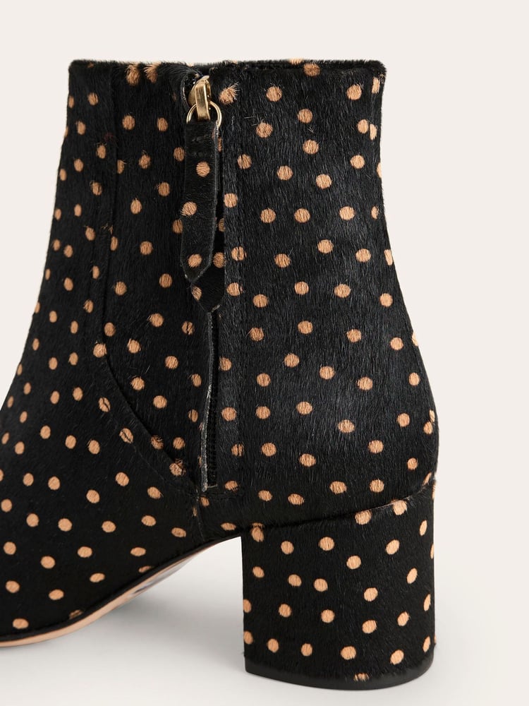 Boden Black Block Heel Leather Ankle Boots - Image 3 of 3