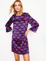 Boden Pink Faux Fur Feather Trim Short Dress - Image 5 of 6