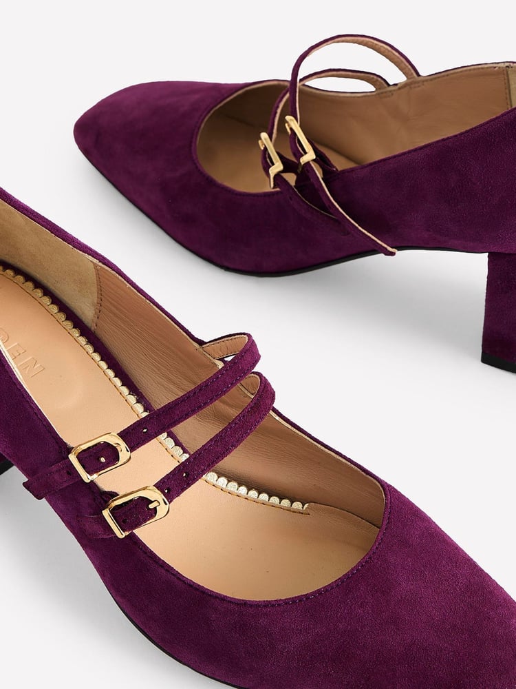 Boden Purple Block Heel Pumps - Image 4 of 4 Boden Purple Block Heel Pumps - Image 4 of 4