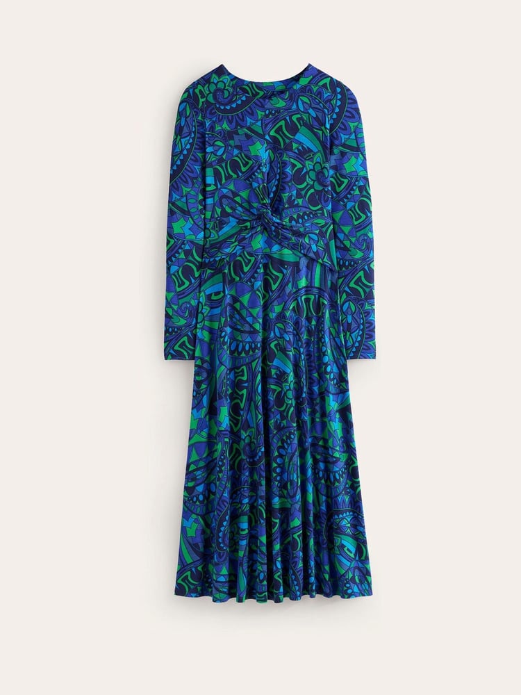 Boden Blue Twisted Waist Jersey Dress - Image 5 of 5 Boden Blue Twisted Waist Jersey Dress - Image 5 of 5