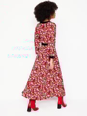 Boden Red Velvet Trim Maxi Tea Dress - Image 3 of 5