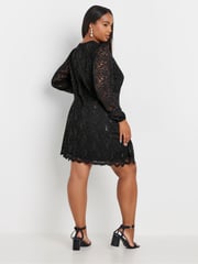 Yours Curve Black Lace Midi Dress - Image 3 of 5