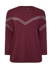 Yours Curve Red Chevron Studded Jumper - Image 6 of 6