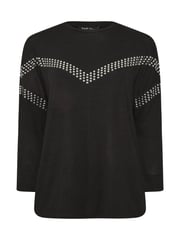Yours Curve Black Chevron Studded Jumper - Image 5 of 5