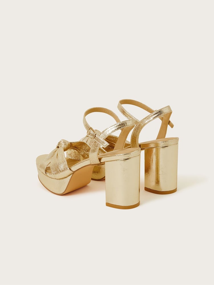 Monsoon Gold Metallic Twist Knot Sandals - Image 3 of 3 Monsoon Gold Metallic Twist Knot Sandals - Image 3 of 3