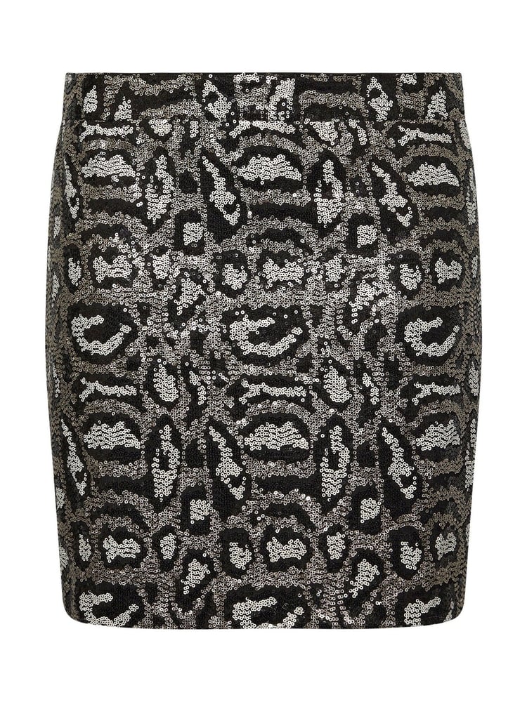 Yours Curve Gold London Animal Sequin Skirt - Image 5 of 5