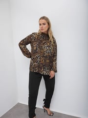 Yours Curve Brown London High Neck Blouse - Image 1 of 6