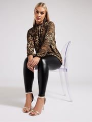 Yours Curve Brown London High Neck Blouse - Image 4 of 6
