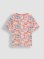 JoJo Maman Bébé Pink Tropical Postcard 2-Pack Printed & Plain T-Shirts - Image 3 of 5