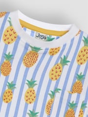 JoJo Maman Bébé Yellow Pineapple 2-Pack Printed & Plain T-Shirts - Image 4 of 7
