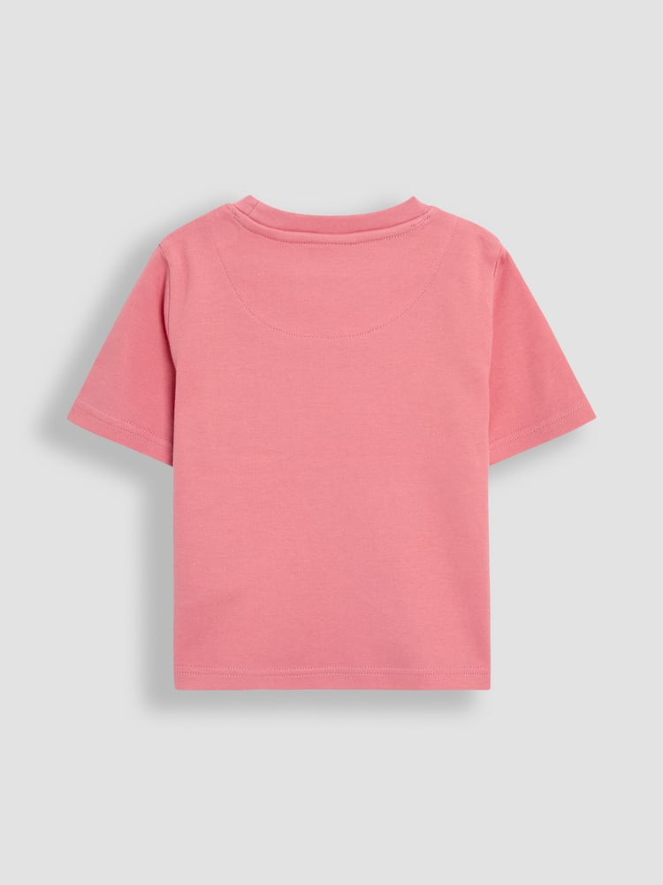 JoJo Maman Bébé Ecru Flamingo 2-Pack Printed & Plain T-Shirts - Image 5 of 5