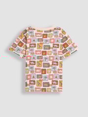 JoJo Maman Bébé Stone Dino Stamp 2-Pack Printed & Plain T-Shirts - Image 3 of 6